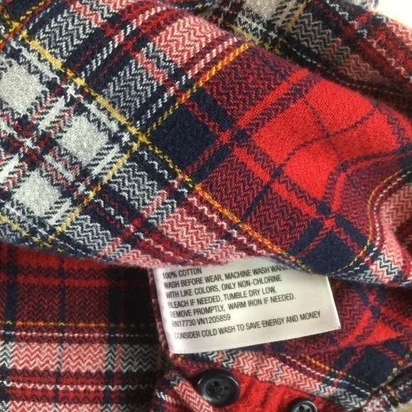 Cherokee boys red/blue/ white/yellow flannel Shirt - Picture 7 of 7